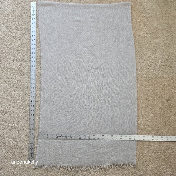 Lightweight Cashmere Scarf Taupe Grey Tan - Picture 4 of 9